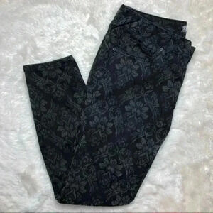 Free People Skinny  Jeans Black & Grey Floral Sz 27